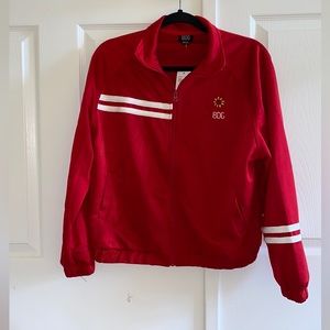 BNWT UO Red Varsity Track Jacket with Sun Embroidery